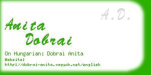 anita dobrai business card